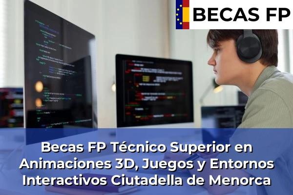 Becas FP Técnico Superior en Animaciones 3D, Juegos y Entornos Interactivos en Ciutadella de Menorca